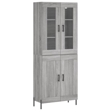 vidaXL Ντουλάπι Γκρι Sonoma 69,5x34x180cm Επεξεργασμένο Ξύλο 1 τεμ.