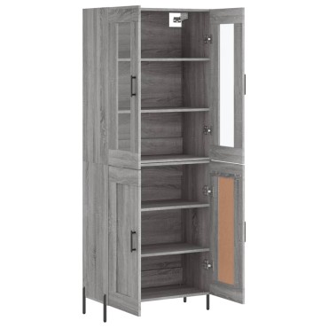 vidaXL Ντουλάπι Γκρι Sonoma 69,5x34x180cm Επεξεργασμένο Ξύλο 1 τεμ.