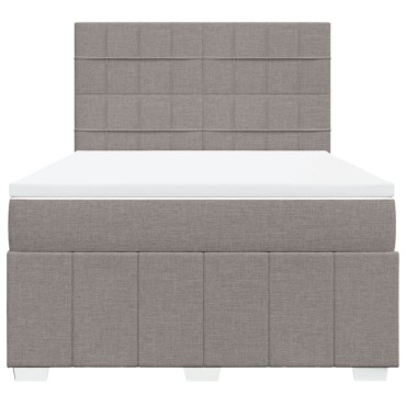 vidaXL Κρεβάτι Boxspring με Στρώμα Taupe 160x200 εκ. Υφασμάτινο