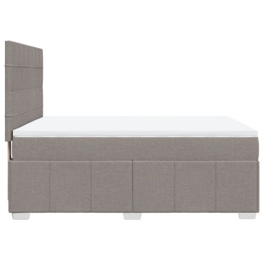 vidaXL Κρεβάτι Boxspring με Στρώμα Taupe 160x200 εκ. Υφασμάτινο