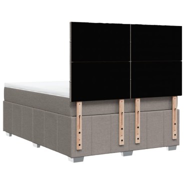 vidaXL Κρεβάτι Boxspring με Στρώμα Taupe 160x200 εκ. Υφασμάτινο