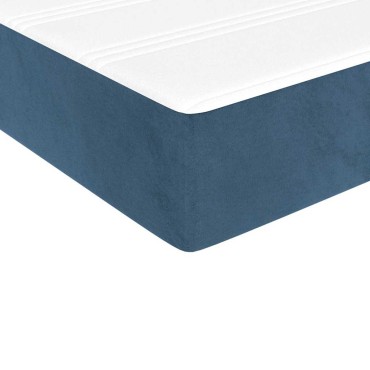 vidaXL Στρώμα με Pocket Springs Μεσαίας Σκληρότητας Σκούρο Μπλε 90x220x20cm Βελούδινο 1 τεμ. - Μονό