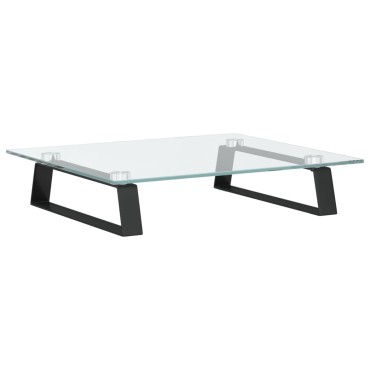vidaXL Βάση Οθόνης Μαύρη 40x35x8 εκ. από Ψημένο Γυαλί και Μέταλλο
