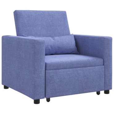 vidaXL Καναπές Κρεβάτι Μονό Μπλε τζιν 90x165x87cm ύφασμα 1 τεμ.