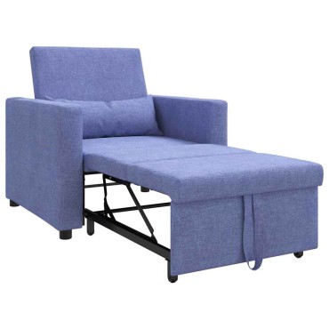 vidaXL Καναπές Κρεβάτι Μονό Μπλε τζιν 90x165x87cm ύφασμα 1 τεμ.