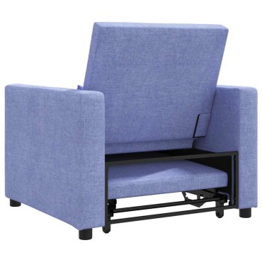 vidaXL Καναπές Κρεβάτι Μονό Μπλε τζιν 90x165x87cm ύφασμα 1 τεμ.