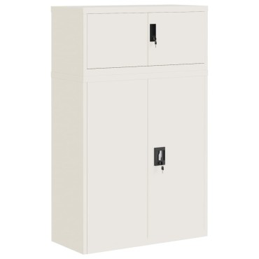vidaXL Αρχειοθήκη Λευκή 90x40x145cm από Ατσάλι 2 τεμ.