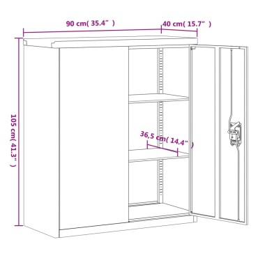 vidaXL Αρχειοθήκη Λευκή 90x40x145cm από Ατσάλι 2 τεμ.