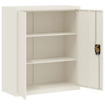 vidaXL Αρχειοθήκη Λευκή 90x40x145cm από Ατσάλι 2 τεμ.