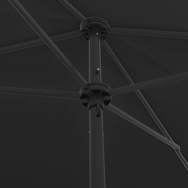 vidaXL Ομπρέλα Θαλάσσης Μαύρη 200 x 125 εκ.