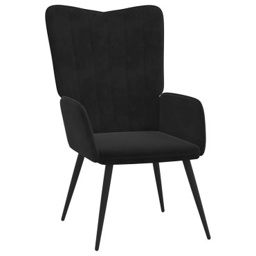 vidaXL Πολυθρόνα Relax Μαύρη Βελούδινη 61x70x96,5cm 1 τεμ.