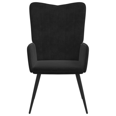 vidaXL Πολυθρόνα Relax Μαύρη Βελούδινη 61x70x96,5cm 1 τεμ.