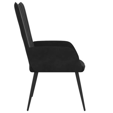 vidaXL Πολυθρόνα Relax Μαύρη Βελούδινη 61x70x96,5cm 1 τεμ.