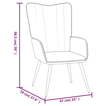vidaXL Πολυθρόνα Relax Μαύρη Βελούδινη 61x70x96,5cm 1 τεμ.