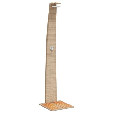 vidaXL Ντους Εξ. Χώρου Μπεζ 55x60x224 εκ. Συνθετικό Ρατάν/Ξύλο Ακακίας