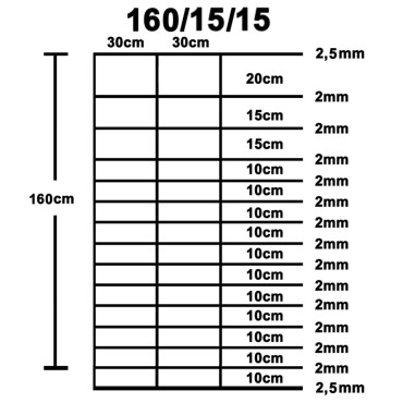 vidaXL Συρματόπλεγμα Περίφραξης Ασημί 50x1,6μ. Γαλβανισμένος Χάλυβας 50x1,6 μ. (ΜxΥ)</li><li>Απόσταση κάθετων συρμάτων: 15cm