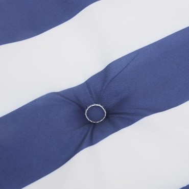 vidaXL Μαξιλάρια Καρέκλας Χαμ. Πλάτη 2 τεμ. Μπλε/Λευκά Ριγέ Υφασμάτινα 100x50x4cm