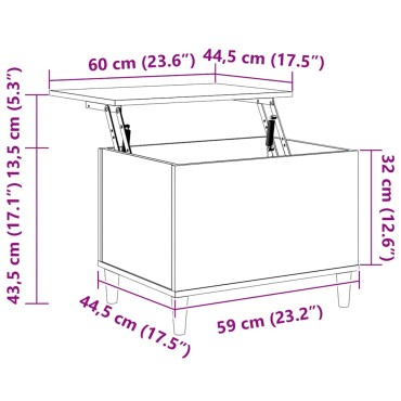 vidaXL Τραπεζάκι Σαλονιού Λευκό 60x44,5x45cm από Επεξεργασμένο Ξύλο 1 τεμ.