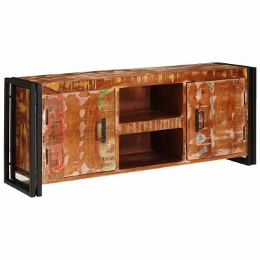 vidaXL Ντουλάπι TV Πολύχρωμο 120x33x50cm Μασίφ ανακυκλωμένο ξύλο 1 τεμ.