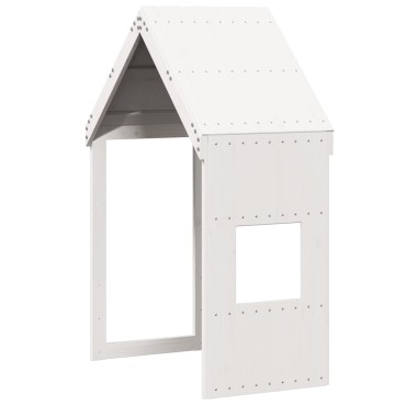 vidaXL Οροφή Κρεβατιού Παιδική Λευκό 55x99x139,5εκ Μασίφ Ξύλο Πεύκου