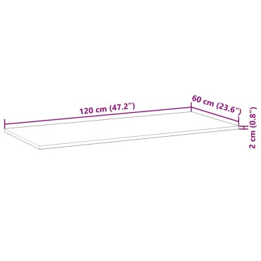 vidaXL Επιφάνεια Τραπεζιού 120x60x2 εκ. Μασίφ Ξύλο Ακακίας