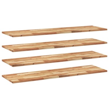 vidaXL Ράφια Κρεμαστά 4 τεμ. 140x40x2cm Φινίρισμα Λαδιού Μασίφ Ακακία