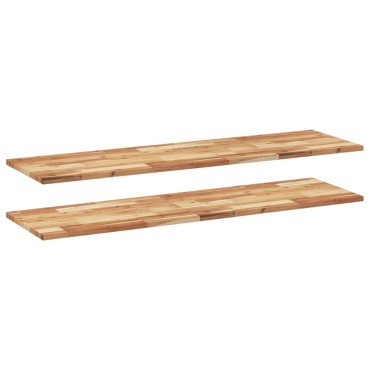 vidaXL Ράφια Κρεμαστά 2 τεμ. 160x40x2cm Φινίρισμα Λαδιού Μασίφ Ακακία
