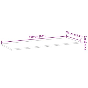 vidaXL Επιφάνεια Γραφείου Ορθογώνια 160x50x2cm Μασίφ Ξύλο Ακακίας