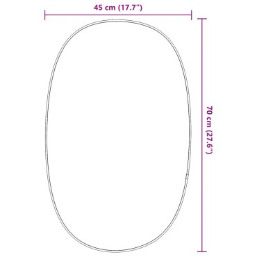 vidaXL Καθρέφτης Τοίχου Μαύρος 70x45 εκ.