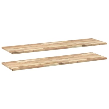 vidaXL Ράφια Κρεμαστά 2 τεμ. 120x40x2cm Ακατέργαστο Μασίφ Ξύλο Ακακίας