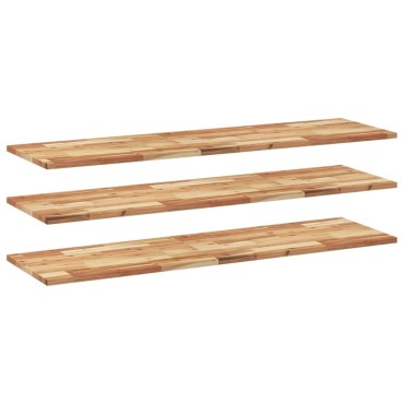 vidaXL Ράφια Κρεμαστά 3 τεμ. 140x40x2cm Φινίρισμα Λαδιού Μασίφ Ακακία