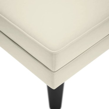 vidaXL Ανάκλιντρο Κρεμ Υφασμάτινο με Μαξιλάρι και Βελούδινο 132x56x70 cm 1 τεμ.