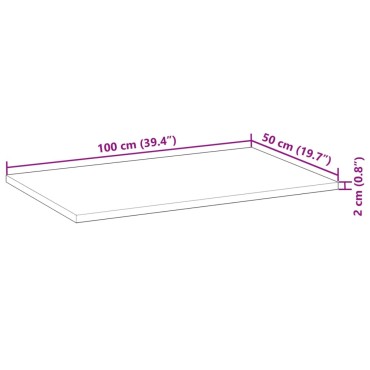 vidaXL Επιφάνεια Τραπεζιού 100x50x2 εκ. Μασίφ Ξύλο Ακακίας