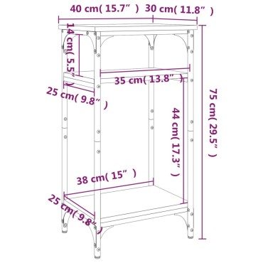 vidaXL Βοηθητικό Τραπέζι Γκρι Sonoma 40x30x75cm Επεξεργασμένο Ξύλο 1 τεμ.