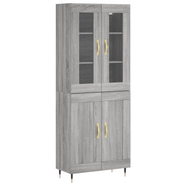 vidaXL Ντουλάπι Γκρι Sonoma 69,5x34x180cm Επεξεργασμένο Ξύλο 1 τεμ.