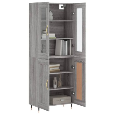 vidaXL Ντουλάπι Γκρι Sonoma 69,5x34x180cm Επεξεργασμένο Ξύλο 1 τεμ.