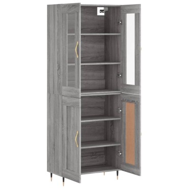 vidaXL Ντουλάπι Γκρι Sonoma 69,5x34x180cm Επεξεργασμένο Ξύλο 1 τεμ.