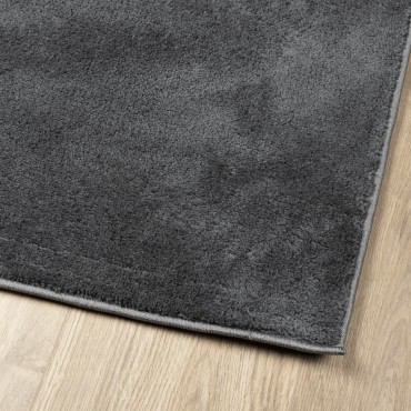 vidaXL Χαλί OVIEDO με Κοντό Πέλος Ανθρακί 120x120cm