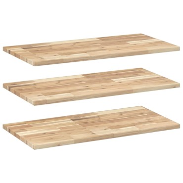 vidaXL Ράφια Κρεμαστά 3 τεμ. 60x40x2cm Ακατέργαστο Μασίφ Ξύλο Ακακίας