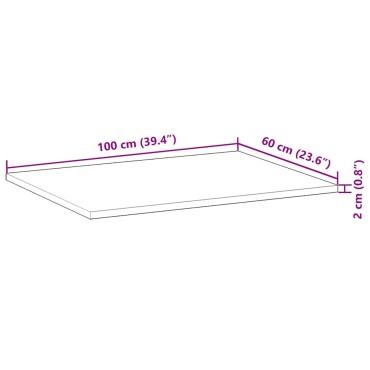 vidaXL Επιφάνεια Τραπεζιού Φιν. Λαδιού 100x60x2 εκ. Μασίφ Ξύλο Ακακίας