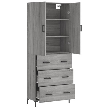 vidaXL Ντουλάπι Γκρι Sonoma 69,5x34x180cm Επεξεργασμένο Ξύλο 1 τεμ.
