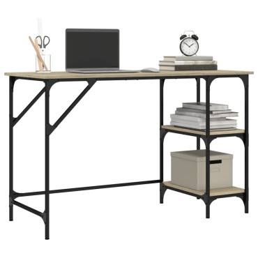 vidaXL Γραφείο Sonoma Δρυς 120x50x75cm Μέταλλο & Επεξεργασμένο Ξύλο 1 τεμ.