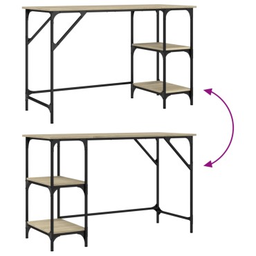 vidaXL Γραφείο Sonoma Δρυς 120x50x75cm Μέταλλο & Επεξεργασμένο Ξύλο 1 τεμ.