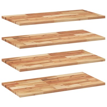 vidaXL Ράφια Κρεμαστά 4 τεμ. 60x40x2cm Φινίρισμα Λαδιού Μασίφ Ακακία