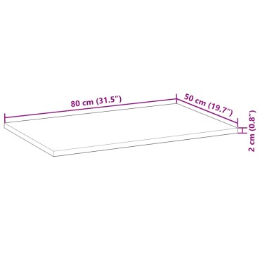 vidaXL Επιφάνεια Τραπεζιού Φιν. Λαδιού 80x50x2 εκ. Μασίφ Ξύλο Ακακίας