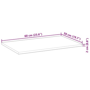 vidaXL Επιφάνεια Τραπεζιού 60x50x2 εκ. Μασίφ Ξύλο Ακακίας