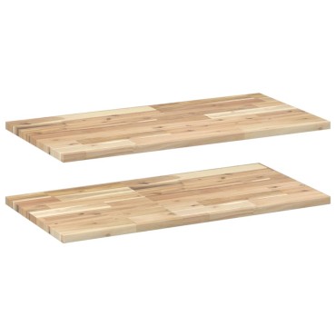 vidaXL Ράφια Κρεμαστά 2 τεμ. 60x40x2cm Ακατέργαστο Μασίφ Ξύλο Ακακίας