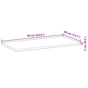 vidaXL Ράφια Κρεμαστά 2 τεμ. 60x40x2cm Ακατέργαστο Μασίφ Ξύλο Ακακίας