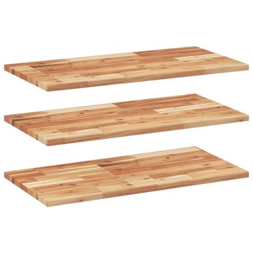 vidaXL Ράφια Κρεμαστά 3 τεμ. 60x40x2cm Φινίρισμα Λαδιού Μασίφ Ακακία