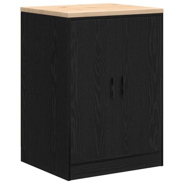 vidaXL ντουλάπι αποθήκευσης γκαράζ μαύρο 60x51x85 εκ μασίφ ξύλο πεύκο